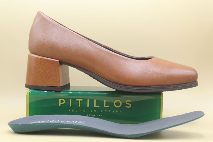 SALON PITILLOS BASICO EN PIEL,TACÓN 4.5CM,REF103 - Imagen 3