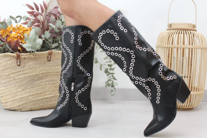 Espectacular bota cowboy con remache,ref KF9