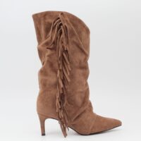 Bota arrugada de media caña en suave antelina con flecos top ventas!,ref035 - Thumbnail Image 6