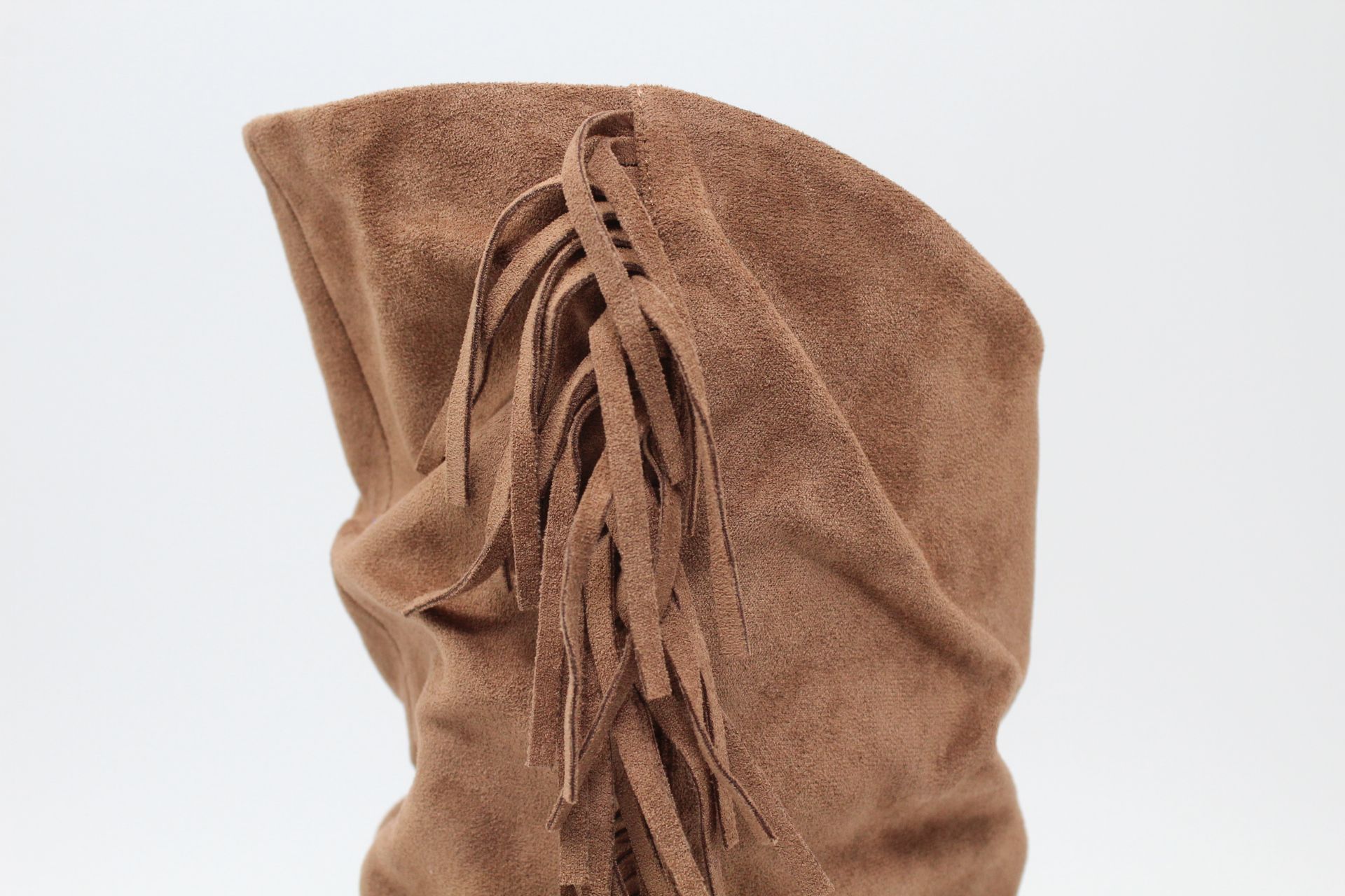 Bota arrugada de media caña en suave antelina con flecos top ventas!,ref035 - Imagen 7