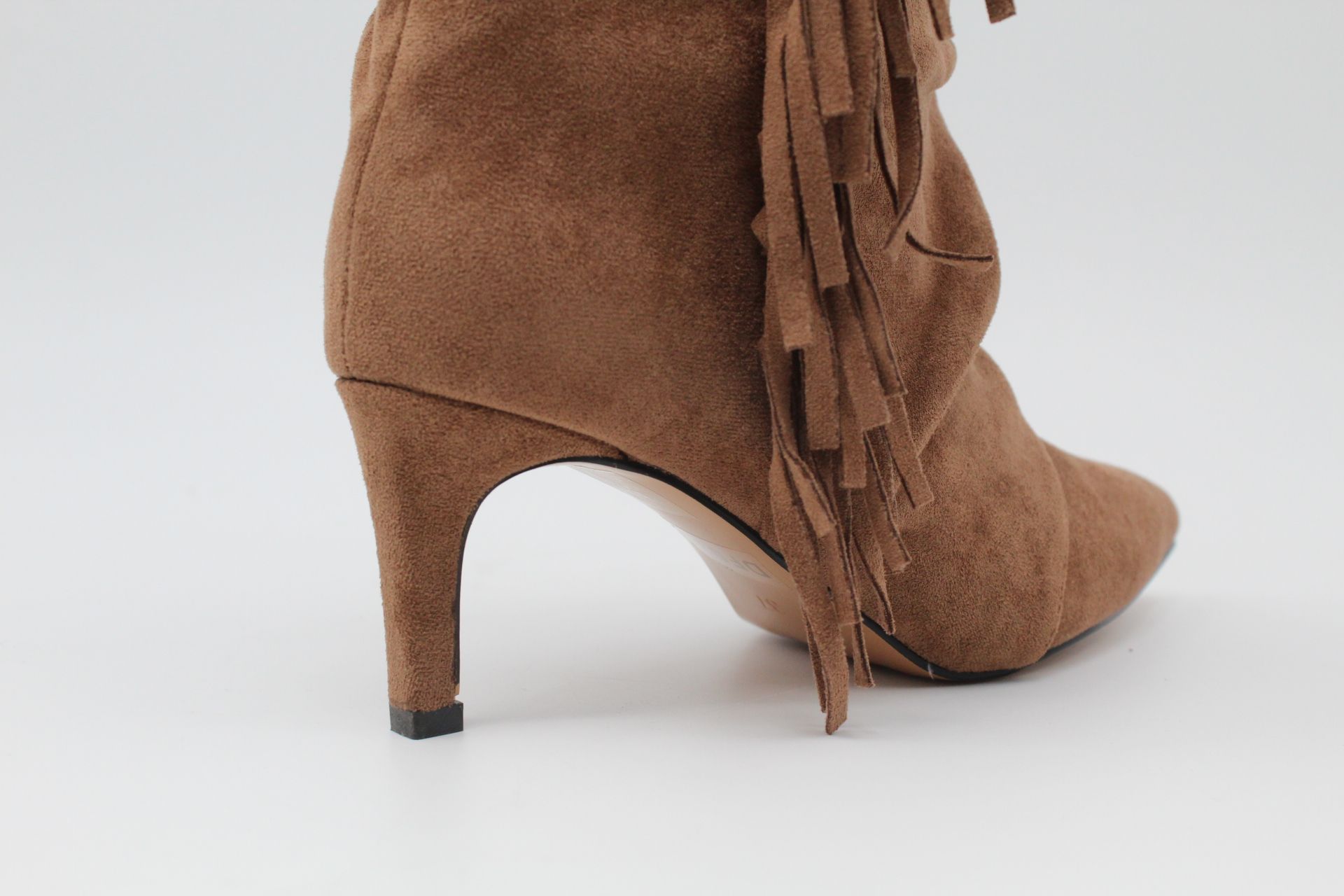 Bota arrugada de media caña en suave antelina con flecos top ventas!,ref035 - Imagen 9
