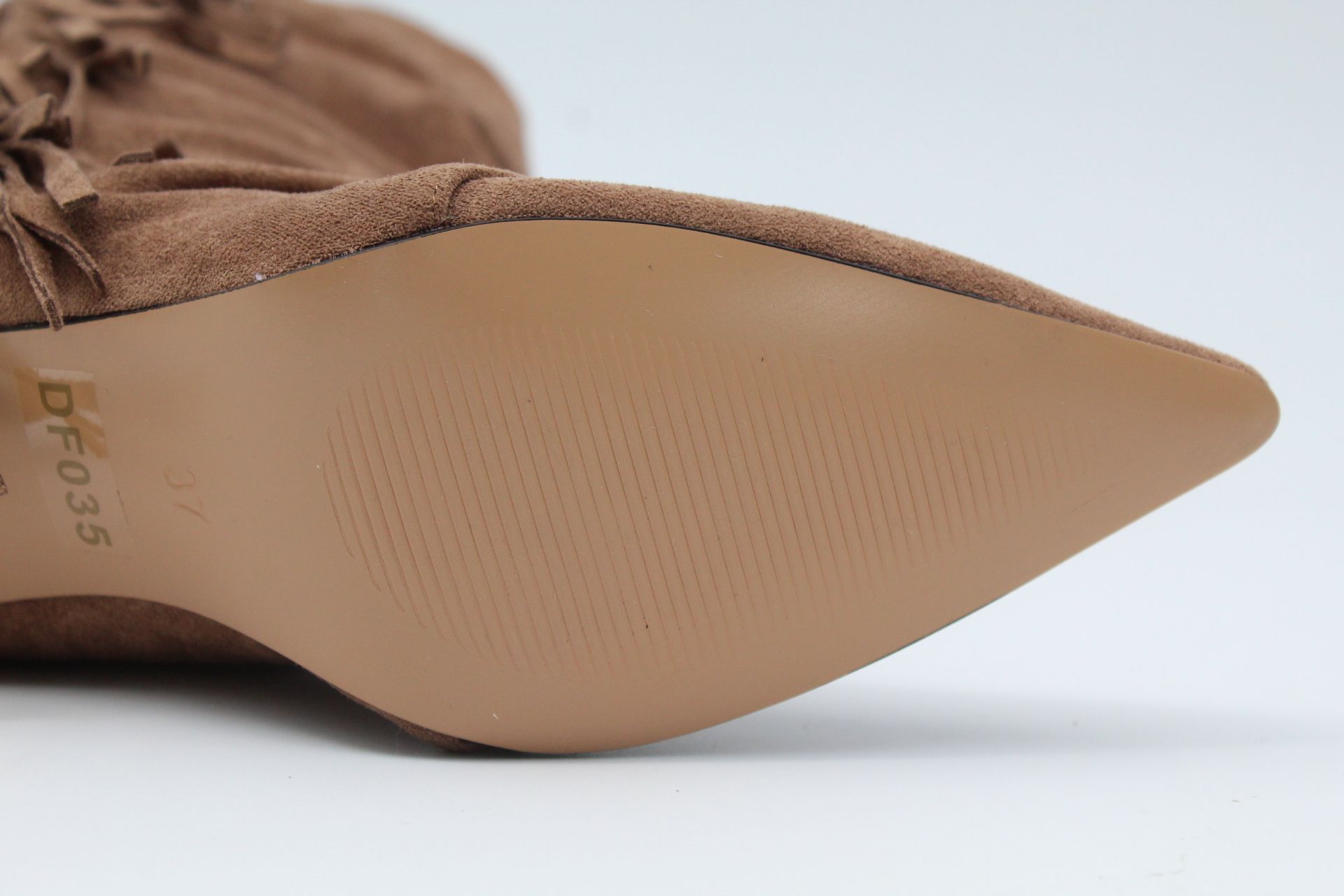 Bota arrugada de media caña en suave antelina con flecos top ventas!,ref035 - Imagen 10