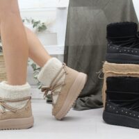 Bota australinana en poli piel con borreguito,ref56 - Thumbnail Image 1