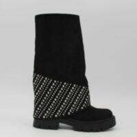 Bota estilo motero en suave antelina con solapa y tachas,ref118 - Thumbnail Image 2