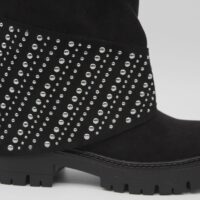 Bota estilo motero en suave antelina con solapa y tachas,ref118 - Thumbnail Image 3