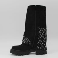 Bota estilo motero en suave antelina con solapa y tachas,ref118 - Thumbnail Image 4