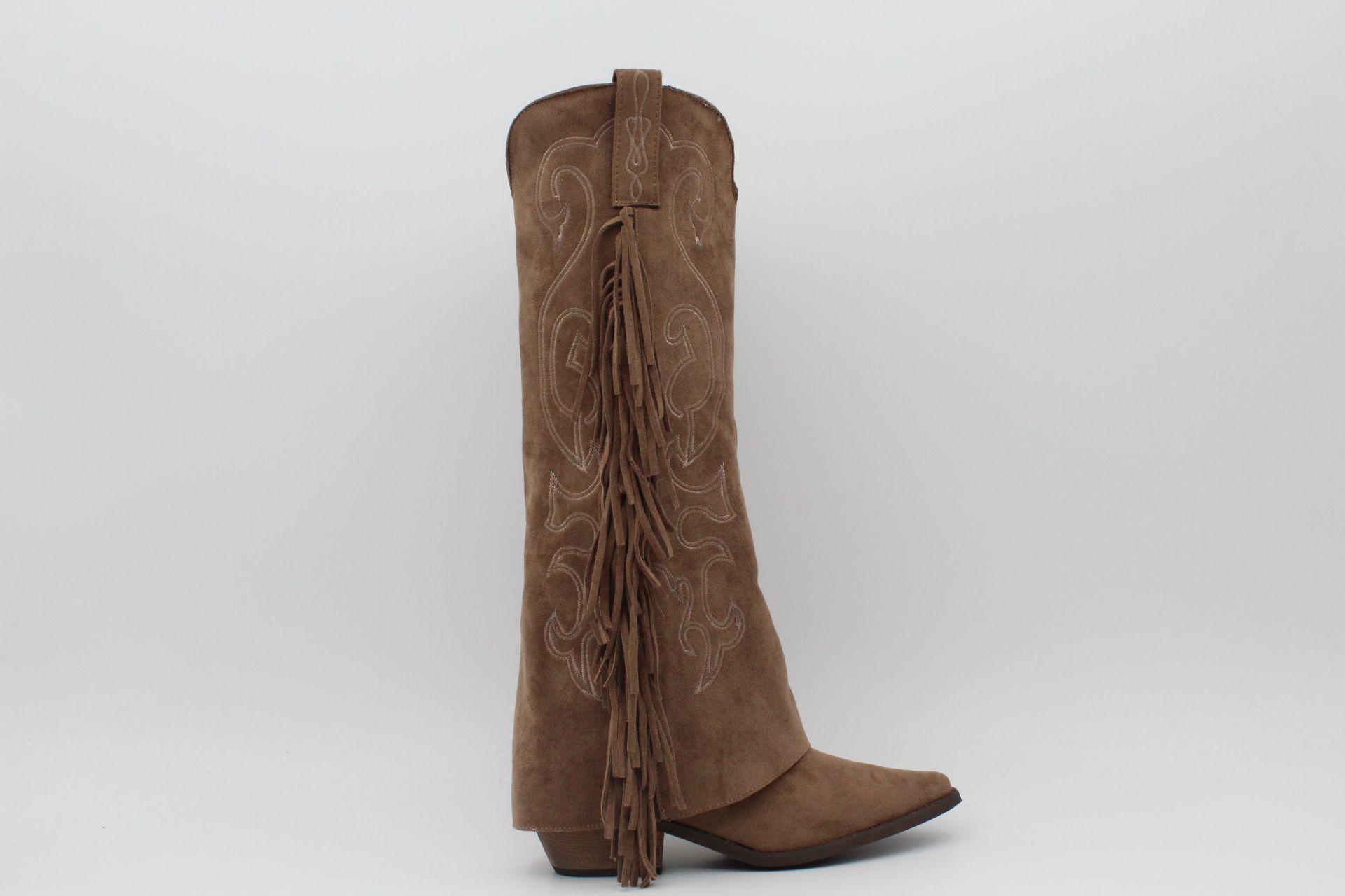 Espectacular bota cowboy con solapa y flecos,tacón de 5cm,ref1063 - Imagen 3