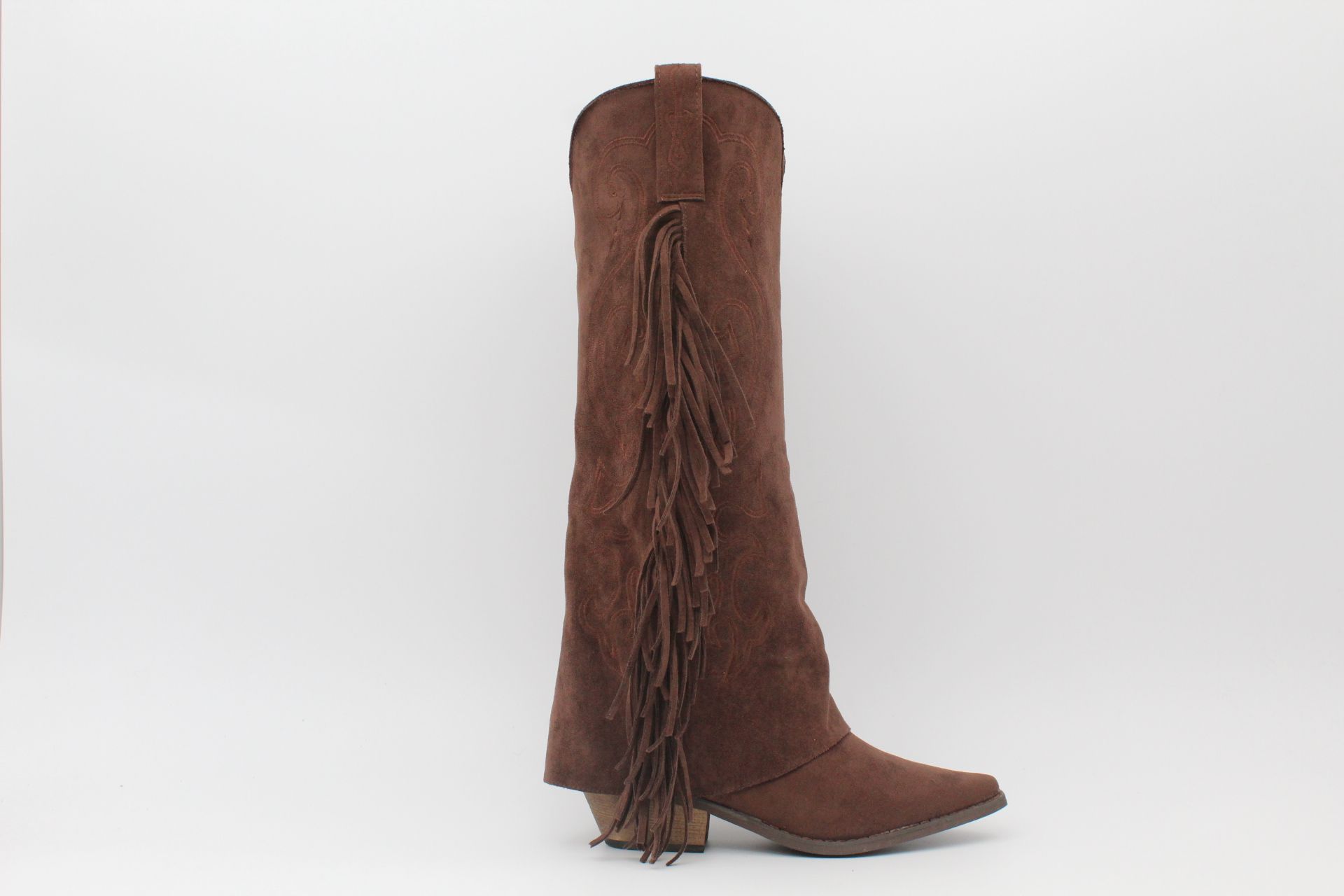 Espectacular bota cowboy con solapa y flecos,tacón de 5cm,ref1063 - Imagen 7