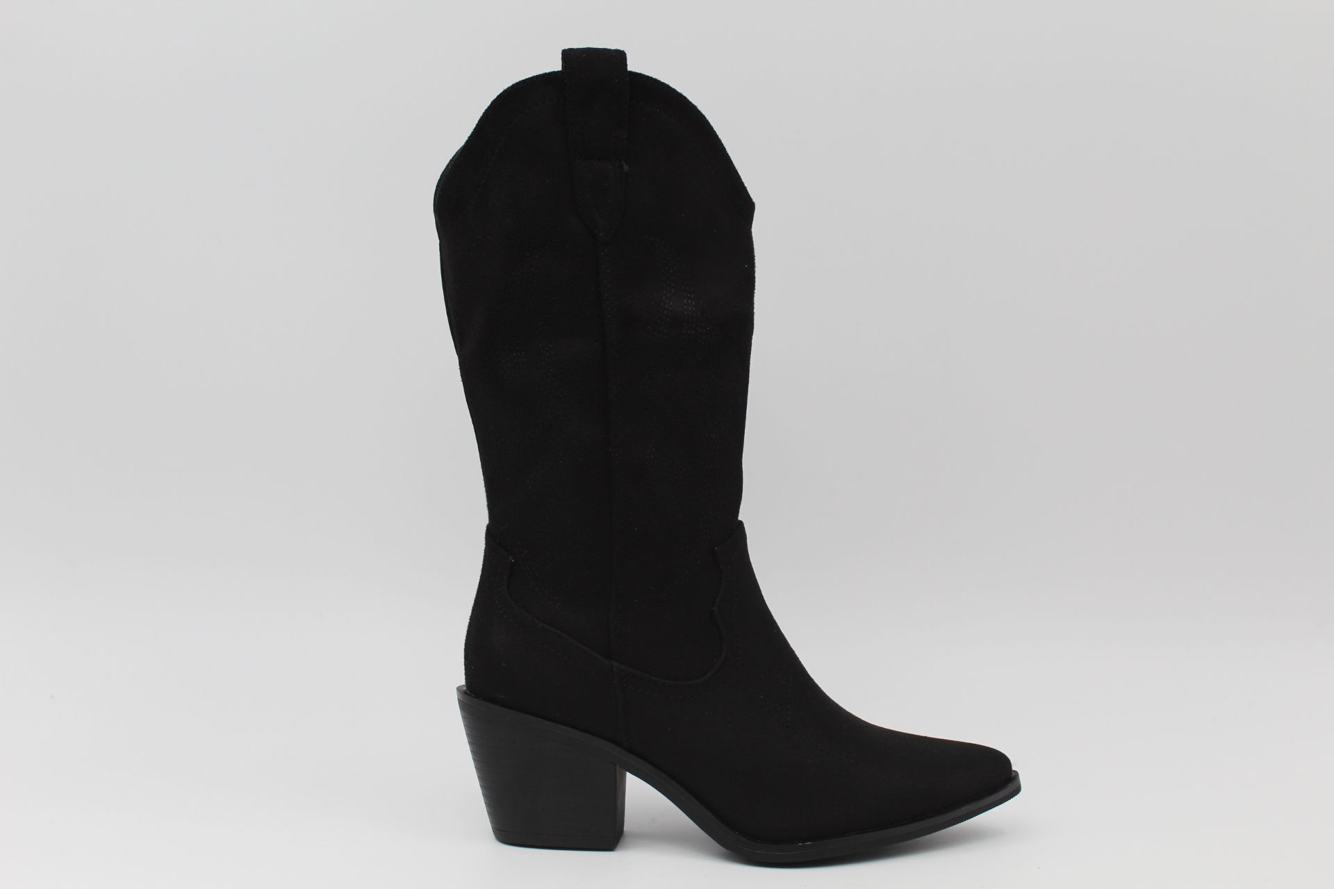 Bota estilo cowboy de media caña en suave antelina,tacón de goma de 7cm,ref2265 - Imagen 8