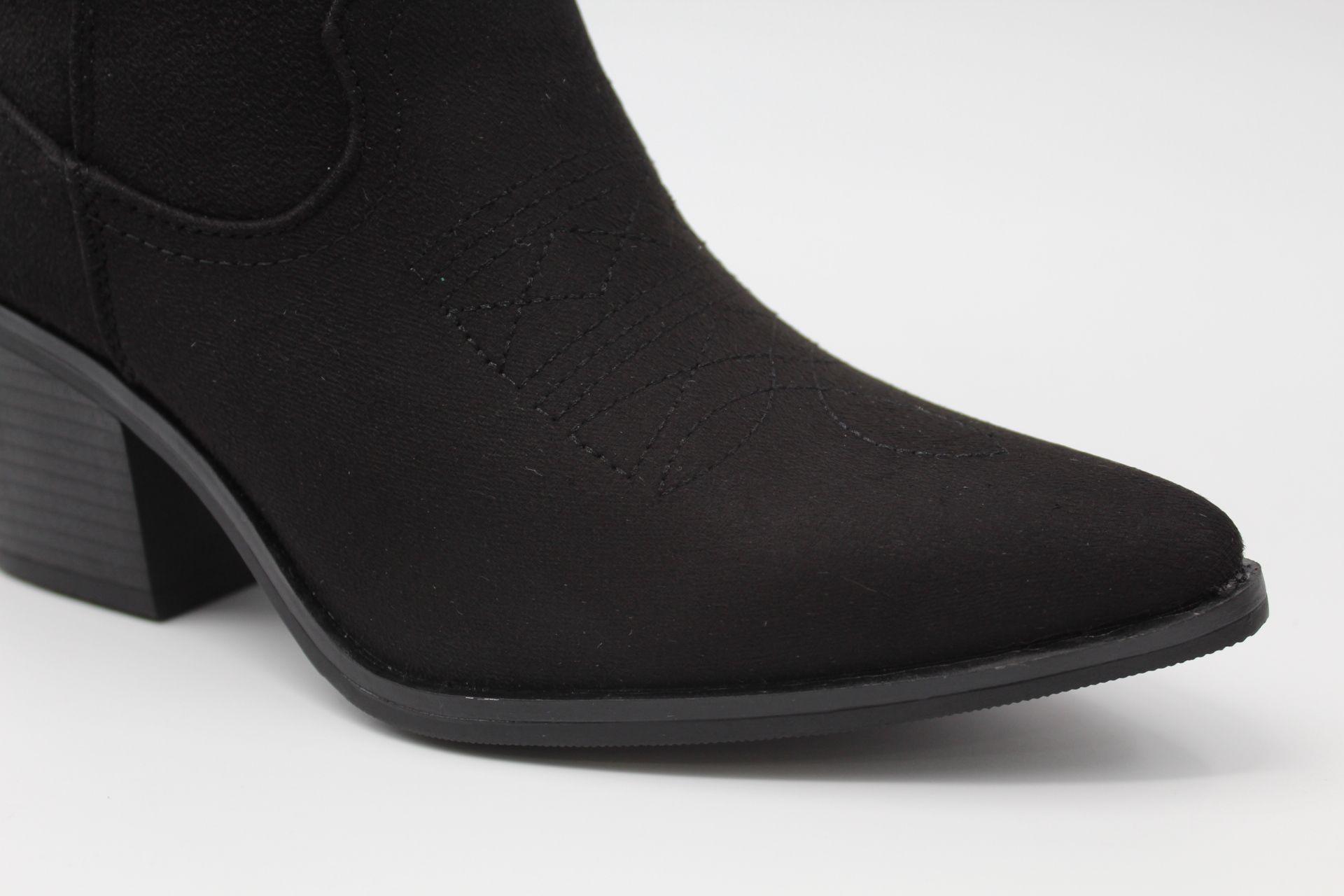 Bota estilo cowboy de media caña en suave antelina,tacón de goma de 7cm,ref2265 - Imagen 9