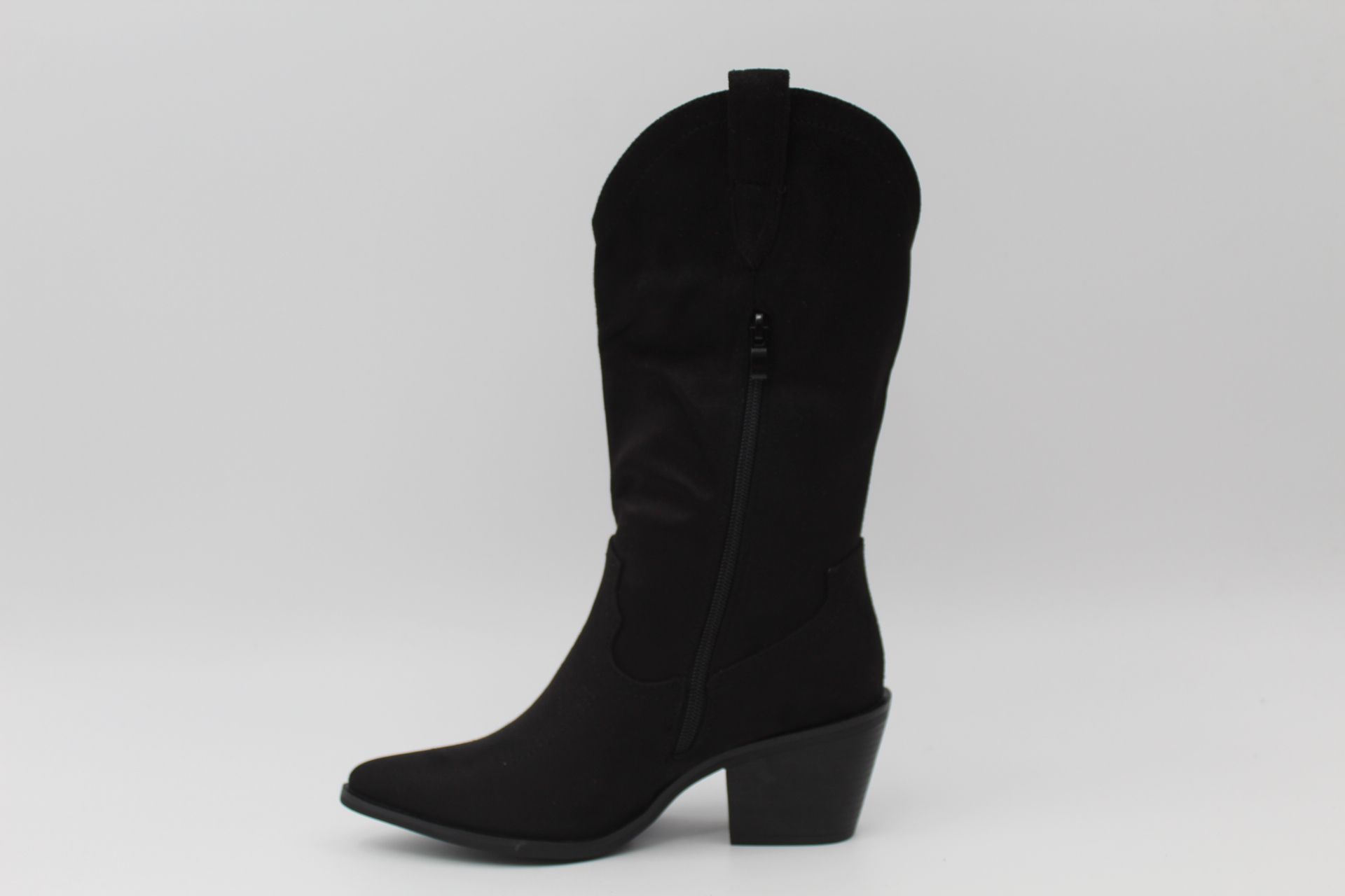 Bota estilo cowboy de media caña en suave antelina,tacón de goma de 7cm,ref2265 - Imagen 11