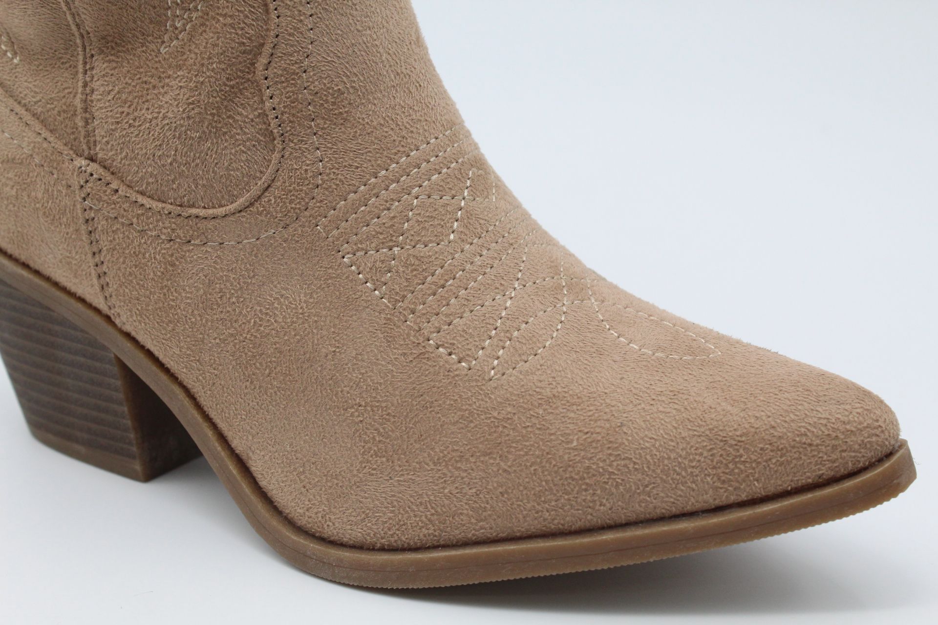 Bota estilo cowboy de media caña en suave antelina,tacón de goma de 7cm,ref2265 - Imagen 14