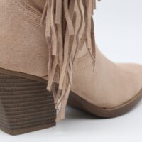 Bota estilo cowboy de media caña en suave antelina con adorno flecos,ref8729 - Thumbnail Image 5