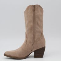 Bota estilo cowboy de media caña en suave antelina con adorno flecos,ref8729 - Thumbnail Image 6