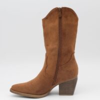 Bota estilo cowboy de media caña en suave antelina con adorno flecos,ref8729 - Thumbnail Image 10
