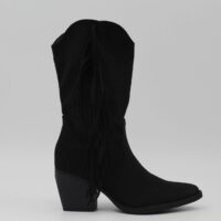 Bota estilo cowboy de media caña en suave antelina con adorno flecos,ref8729 - Thumbnail Image 11