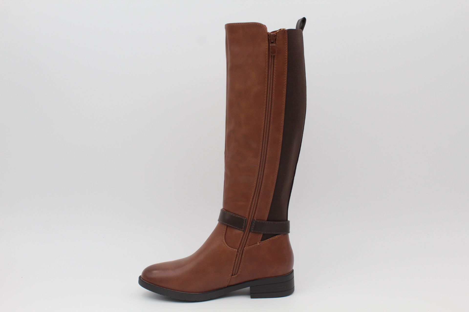 Bota plana en suave poli piel con elastico lateral,ref8955 - Imagen 2