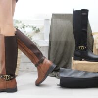 Bota plana en suave poli piel con elastico lateral,ref8955 - Thumbnail Image 1