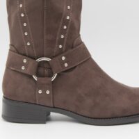 Bota plana estilo motera con adorno tachas y aplique metalizado,ref9262 - Thumbnail Image 3