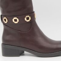 Bota plana en suave poli piel con adorno metalizados, ref68339 - Thumbnail Image 3