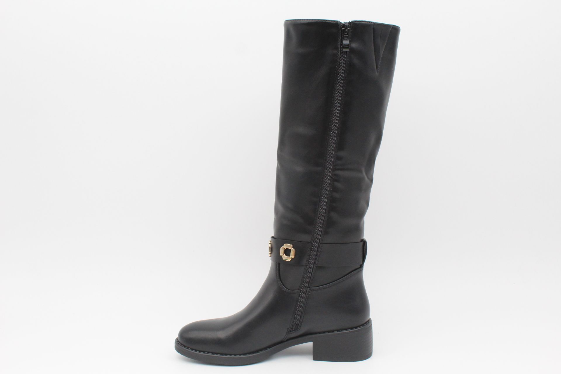 Bota plana en suave poli piel con adorno metalizados, ref68339 - Imagen 7