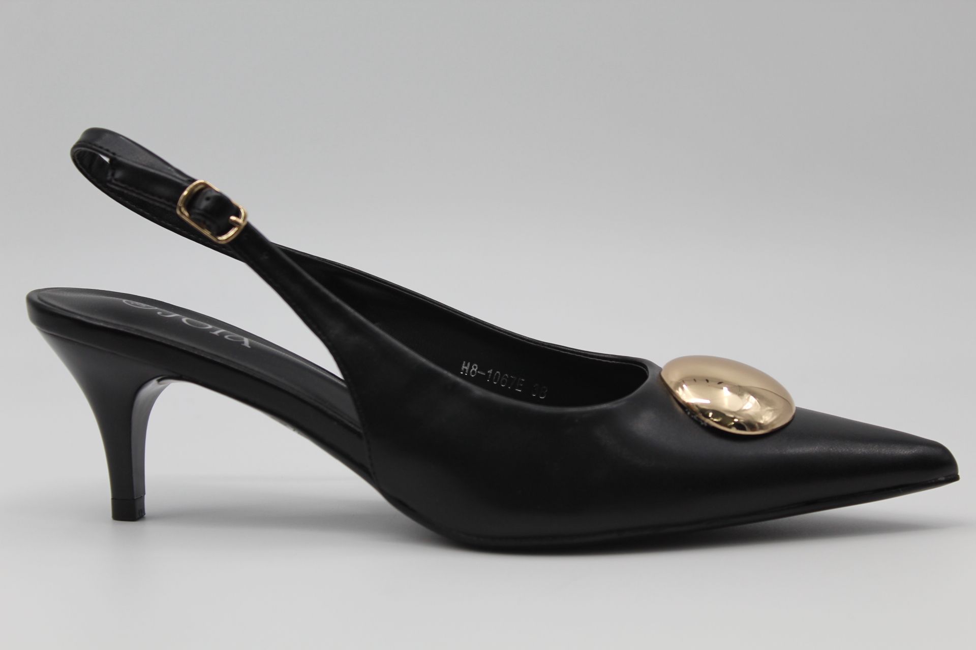 Stiletto destolanado en poli piel con adorno metalizado,ref1067 - Imagen 3