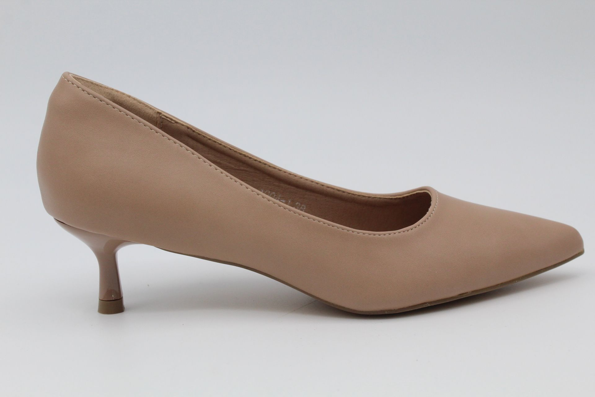 Stiletto en suave poli piel con tacón bajo fino de 5cm,ref1004 - Imagen 5