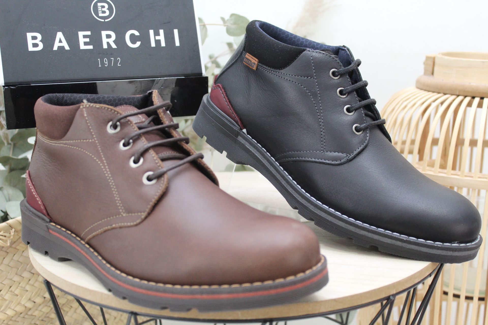 Bota Baerchi en piel engrasada con piso de látex y plantilla extraíble,ref5066 - Imagen 1