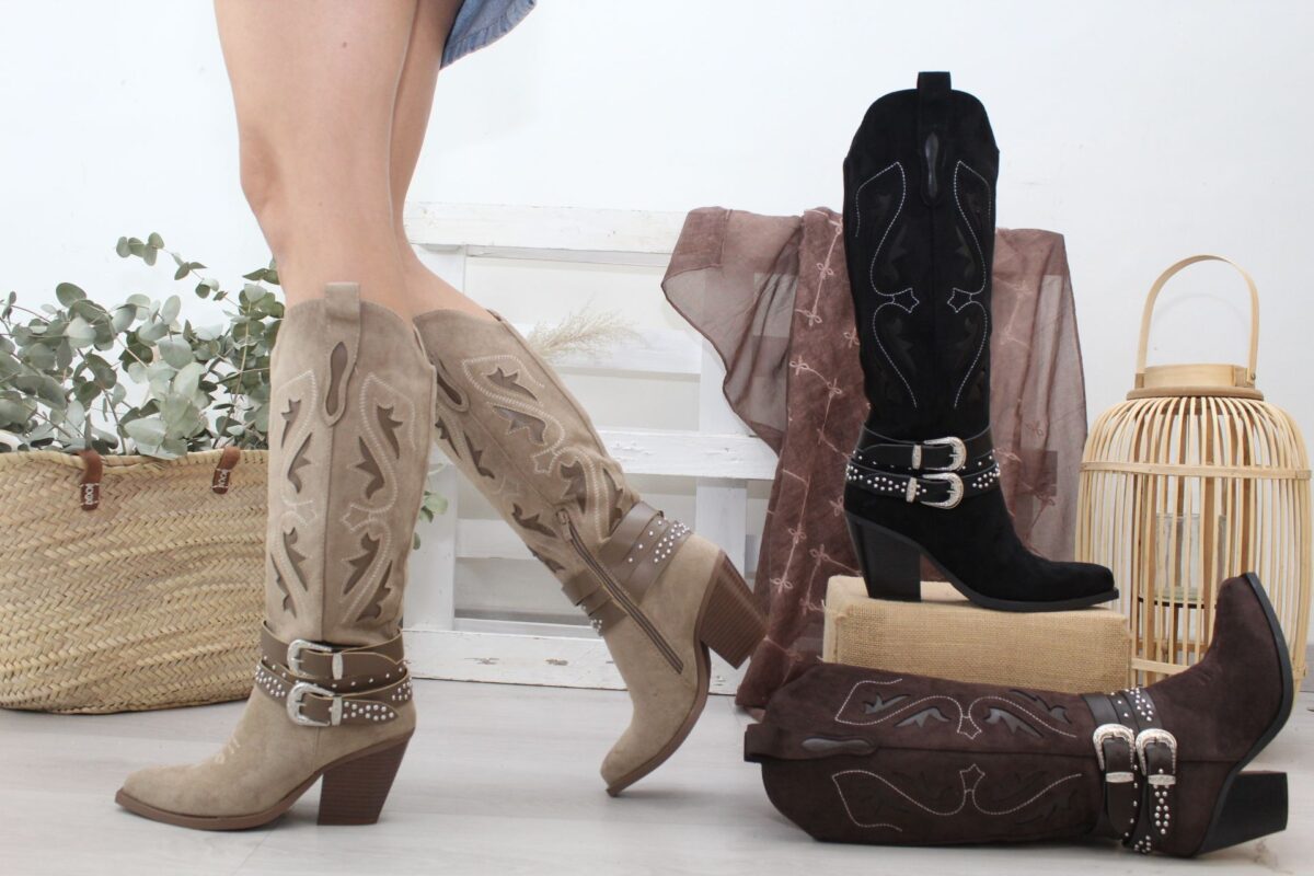 Bota Cowboy con hebillas, ref9981 - Manuela Leon