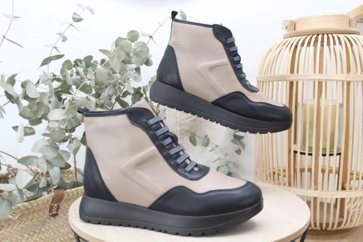Botin casual en suave poli piel con cordón elastico,ref36601