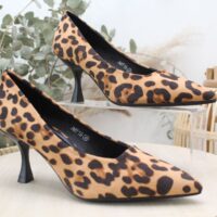 Stiletto animal print en suave antelina - Thumbnail Image 1