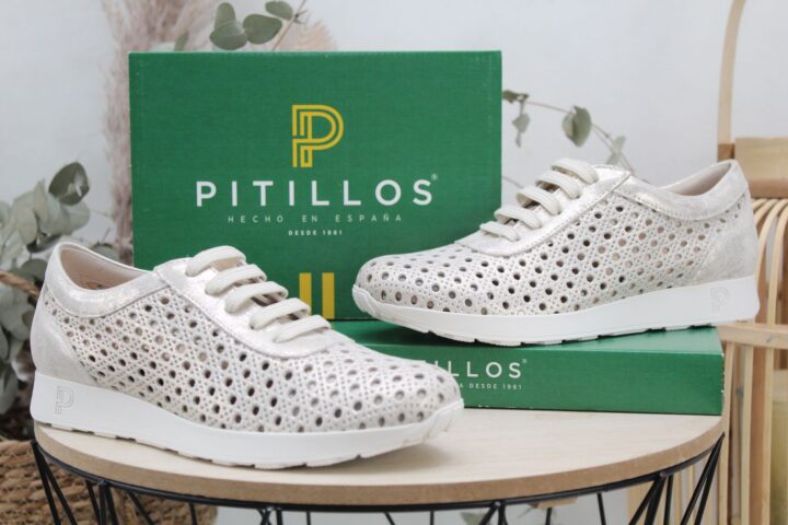 Sneakers Pitillos toda en piel troquelada,ref11101