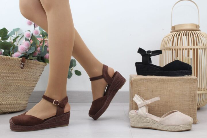 Valenciana con cuña de yute al tono,ref6125