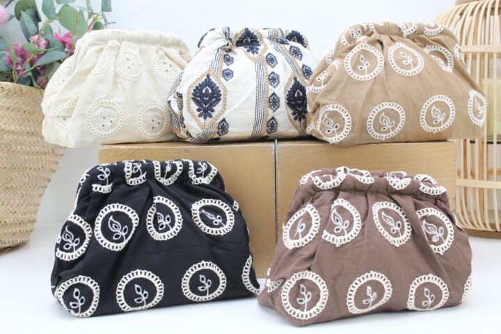 Bandolera en tejido de tela con adornos bordados,ref9784