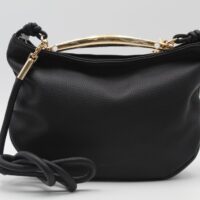 Bolso-bandolera en suave polipiel con asa metálica dorada,ref8848 - Thumbnail Image 4