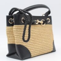 Bolso-Bandolera combinado en rafia y poli piel,ref73806 - Thumbnail Image 4