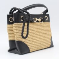 Bolso-Bandolera combinado en rafia y poli piel,ref73806 - Thumbnail Image 5