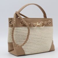 Bolso-Bandolera combinado en rafia y poli piel,ref73806 - Thumbnail Image 7