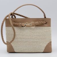 Bolso-Bandolera combinado en rafia y poli piel,ref73806 - Thumbnail Image 8