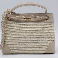 Bolso-Bandolera combinado en rafia y poli piel,ref73806 - Thumbnail Image 10