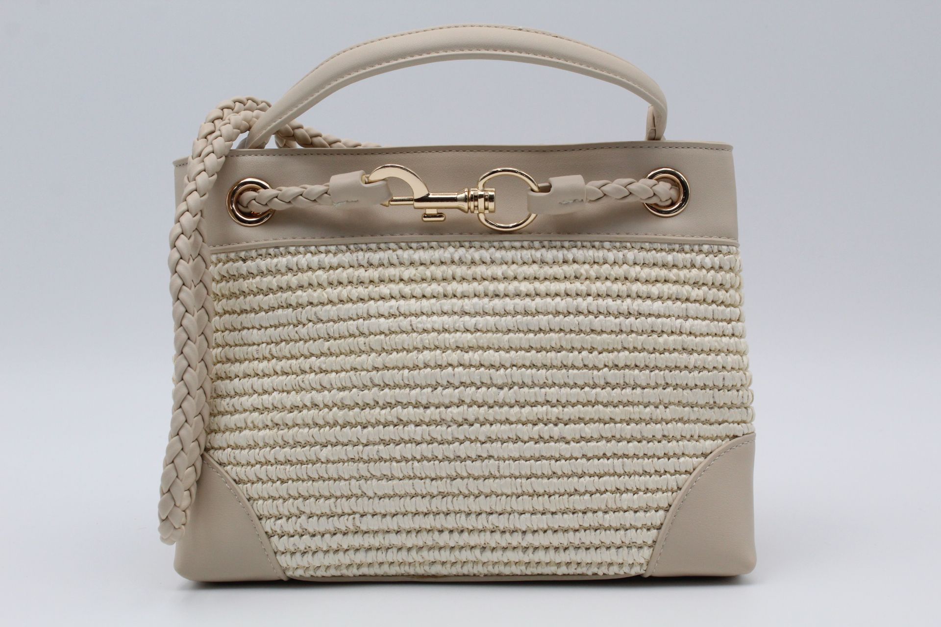 Bolso-Bandolera combinado en rafia y poli piel,ref73806 - Imagen 10