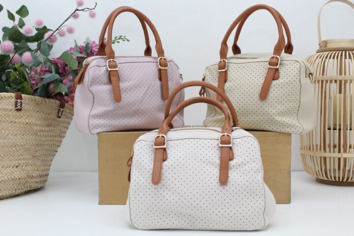 Bolso-Bandolera en suave polli piel perforada,ref68013