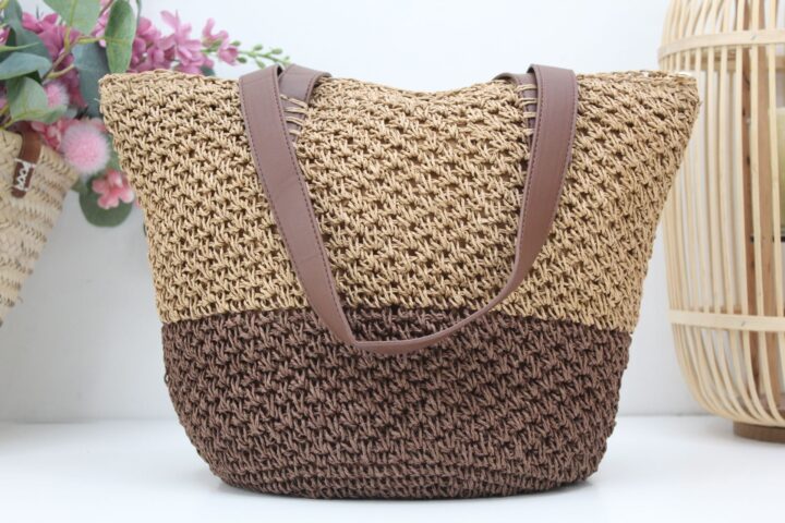 Bolso crochet combinada,ref3589