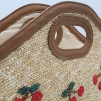 Cesta rafia con grabado de cerezas,ref3584 - Thumbnail Image 3