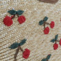 Cesta rafia con grabado de cerezas,ref3584 - Thumbnail Image 4