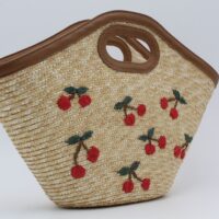 Cesta rafia con grabado de cerezas,ref3584 - Thumbnail Image 5