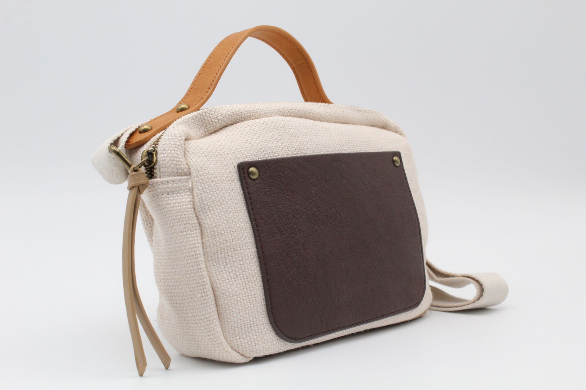 Bandolera en suave tejido de lona con detalles en poli piel,ref29013 - Imagen 5