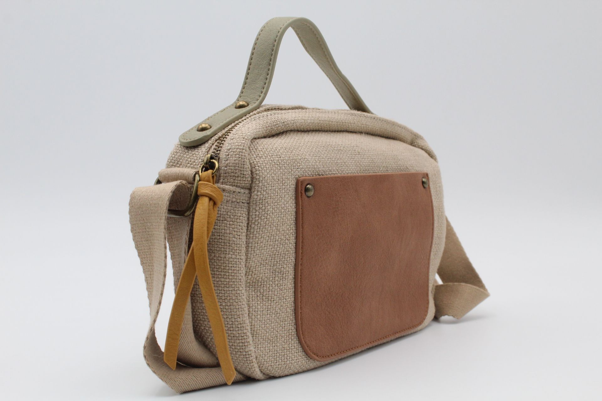 Bandolera en suave tejido de lona con detalles en poli piel,ref29013 - Imagen 8