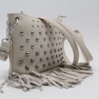 Bandolera en suave poli piel con tachuelas y flecos,ref28939 - Thumbnail Image 3