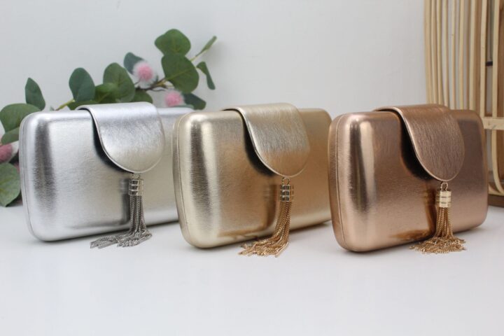 Cartera fiesta rigida en poli lpiel metalizada,ref20574